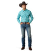Ariat Mens Wrinkle Free Bobbee Snap Shirt Bobbee Aqua - 10079549