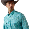 Ariat Mens Wrinkle Free Bobbee Snap Shirt Bobbee Aqua - 10079549