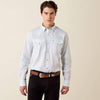 Ariat Mens Wrinkle Free Brennon Fitted Snap Shirt White - 10079418