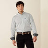 Ariat Mens Wrinkle Free Bryton Fitted Shirt Off White - 10079263