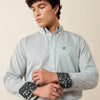 Ariat Mens Wrinkle Free Bryton Fitted Shirt Off White - 10079263