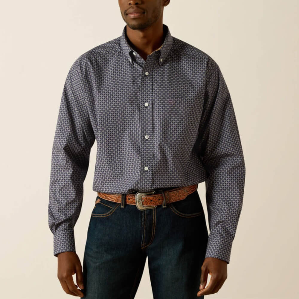 Ariat Mens Wrinkle Free Dale Shirt Navy - 10062195