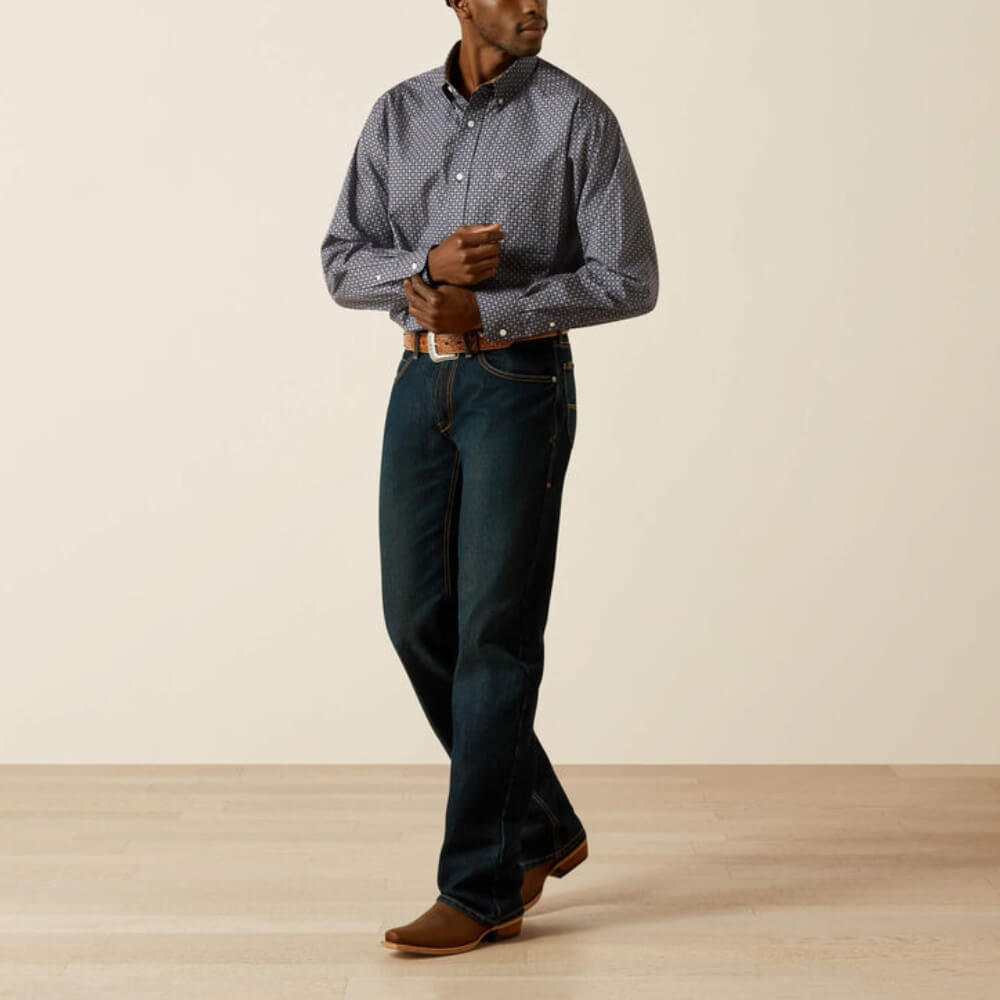 Ariat Mens Wrinkle Free Dale Shirt Navy - 10062195