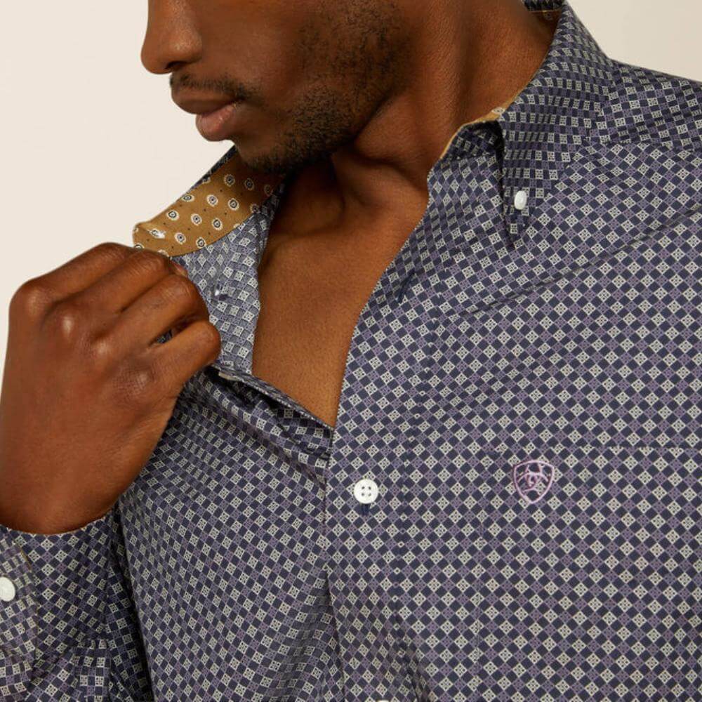 Ariat Mens Wrinkle Free Dale Shirt Navy - 10062195