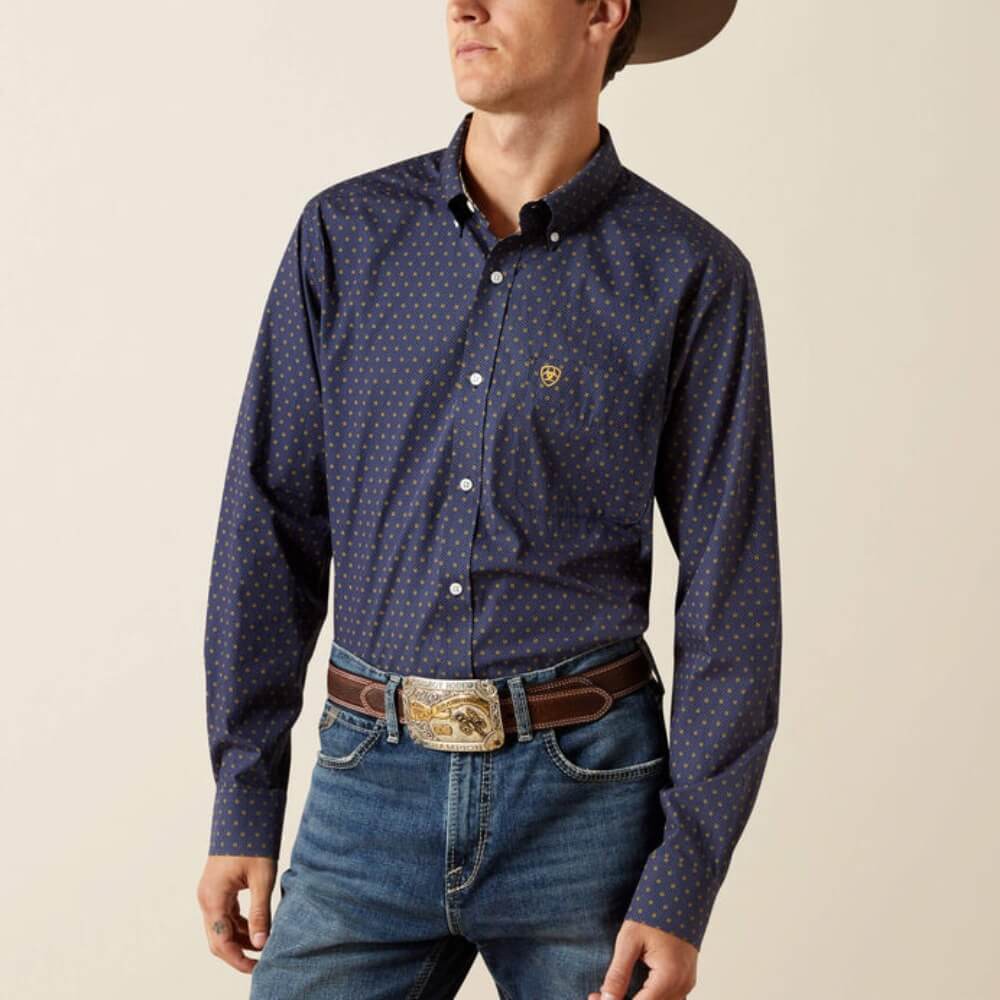Ariat Mens Wrinkle Free Daven Fitted Shirt