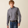 Ariat Mens Wrinkle Free Dennis Fitted Snap Shirt Navy - 10073658