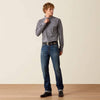 Ariat Mens Wrinkle Free Dennis Fitted Snap Shirt Navy - 10073658