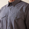 Ariat Mens Wrinkle Free Dennis Fitted Snap Shirt Navy - 10073658