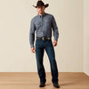 Ariat Mens Wrinkle Free Refined Slub Shirt Chambray Blue - 10073488