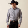 Ariat Mens Wrinkle Free Webb Shirt December Sky Grey - 10073688