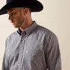 Ariat Mens Wrinkle Free Webb Shirt December Sky Grey - 10073688