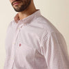 Ariat Mens Wrinkle Free Wenzel Fitted Shirt Barely Pink Plaid - 10073693