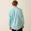 Ariat Mens Wrinkle Free Wilkes Classic Fit Shirt Blue Turquoise - 10073687