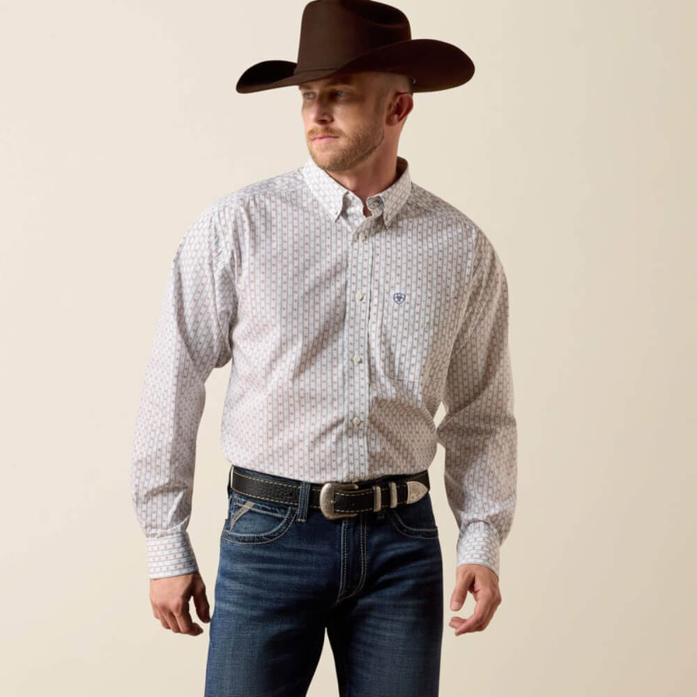 Ariat Mens Wrinkle Free Willke Shirt White - 10073683
