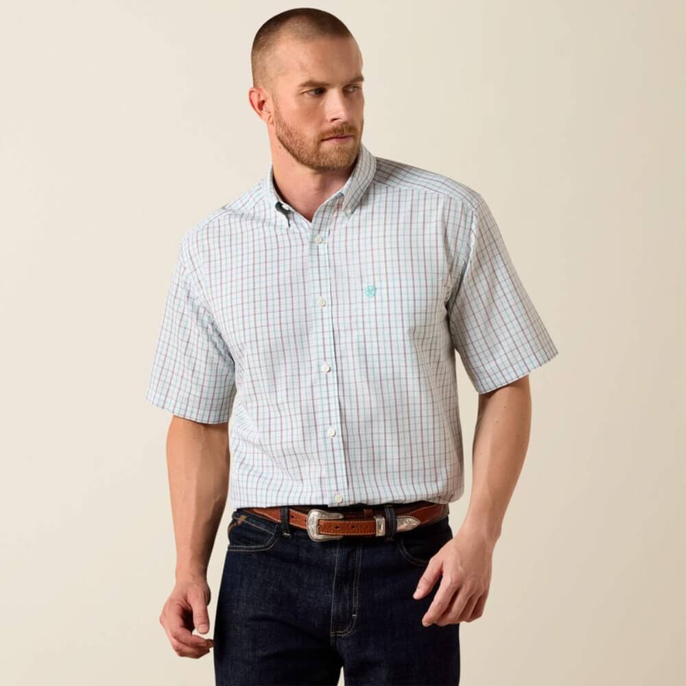 Ariat Mens Wrinkle Free Winchester Shirt White Multi Plaid - 10073699