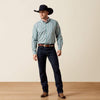 Ariat Mens Wrinkle Free Wolfe Classic Fit Shirt Blue Turquoise - 10073686
