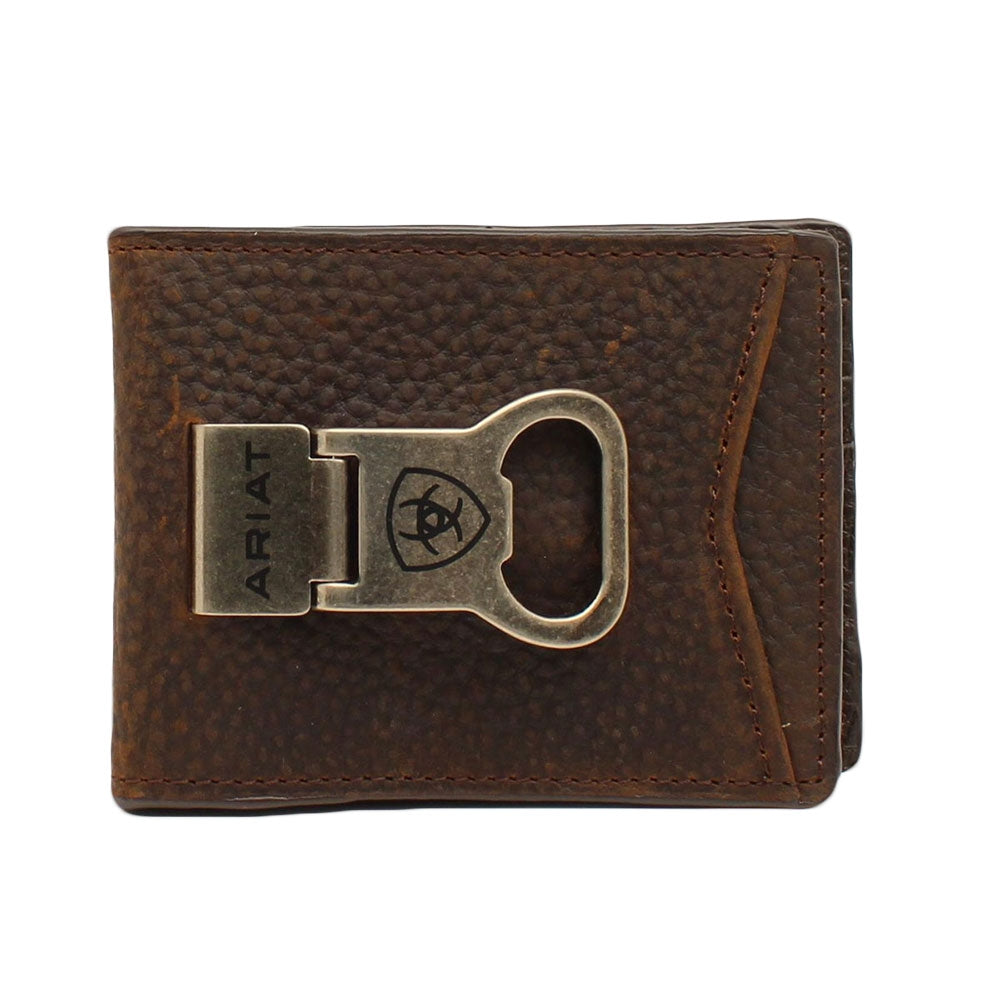 Ariat Rowdy Brown Bifold Money Clip Wallet - A35119282