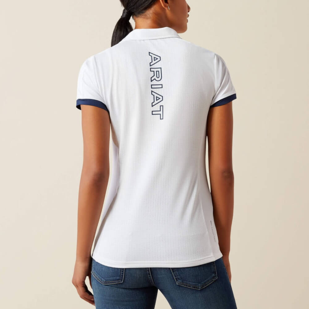 Ariat Womens Bandera Team White Polo Shirt