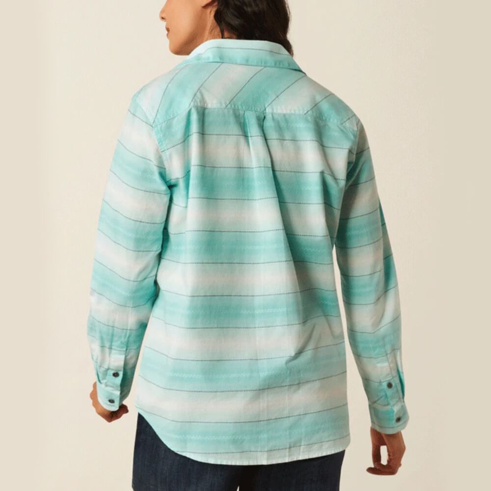 Ariat Womens Billie Jean Turquoise Stripe Shirts