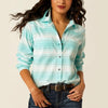 Ariat Womens Billie Jean Turquoise Stripe Shirts