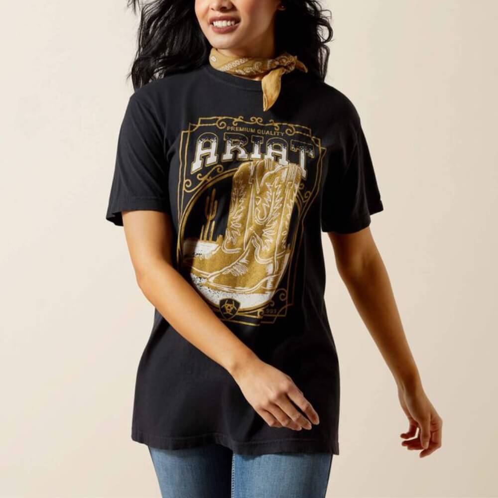 Ariat Womens Boot Cloche T-Shirt Black - 10063756