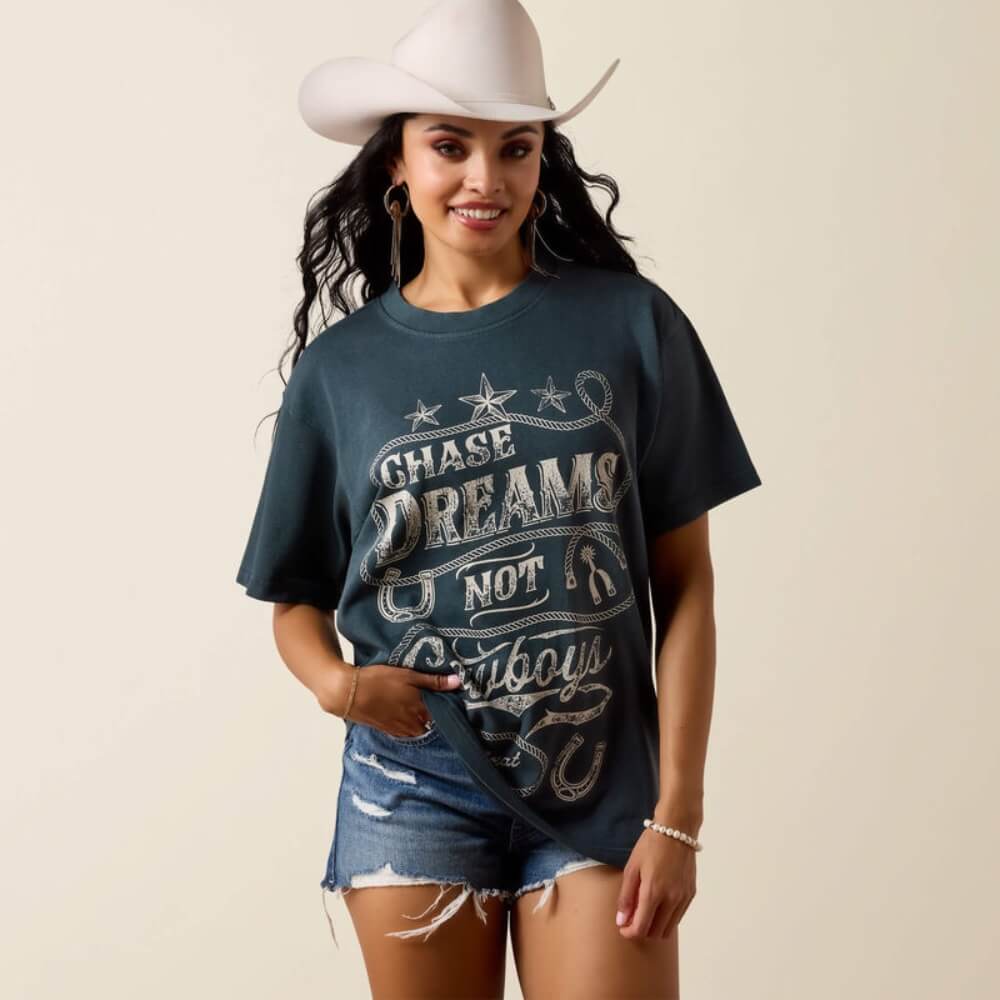 Ariat Womens Chase Dreams T-Shirt Midnight Navy - 10078382