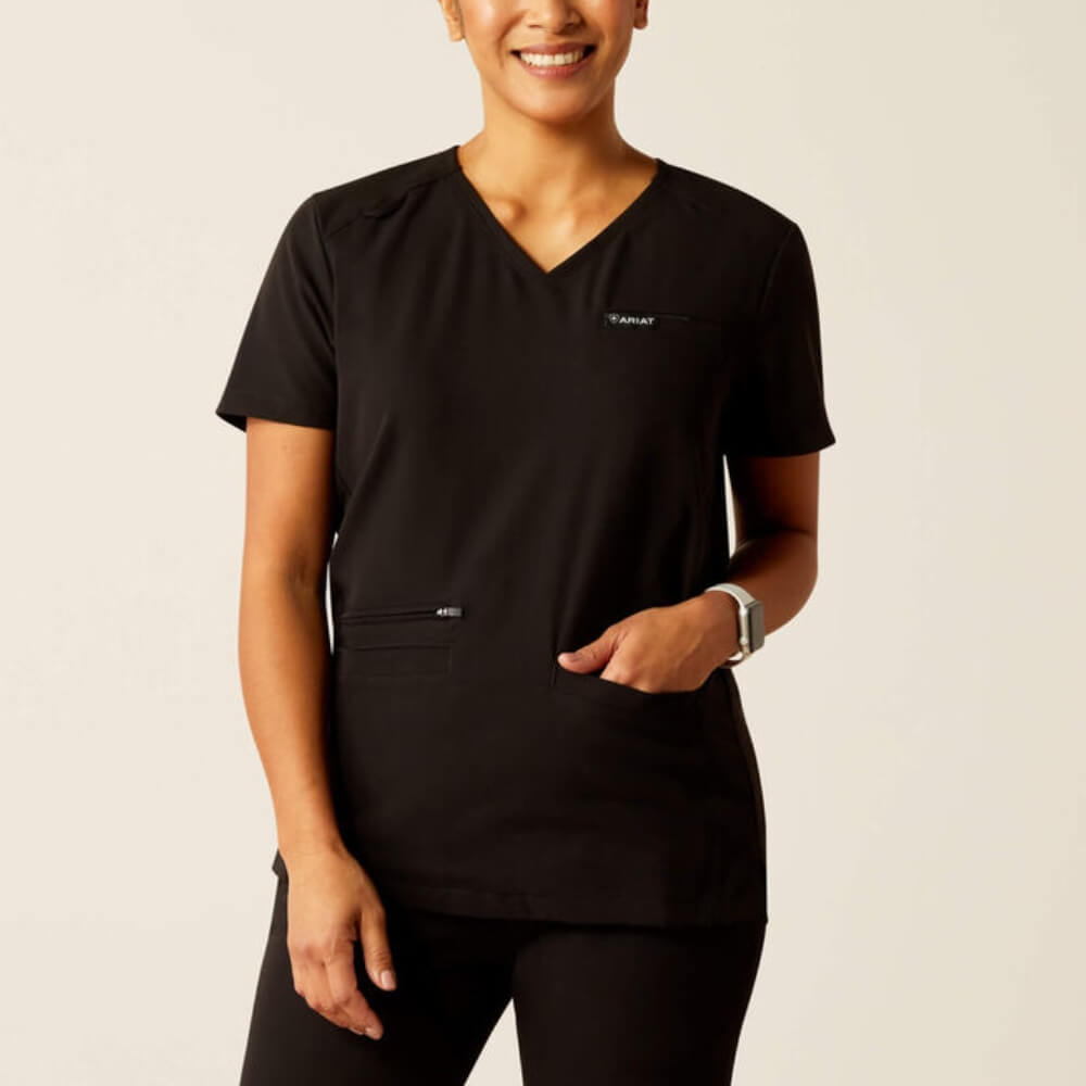 Ariat Womens Clara 6 Pocket Scrub Top Black - 10039716