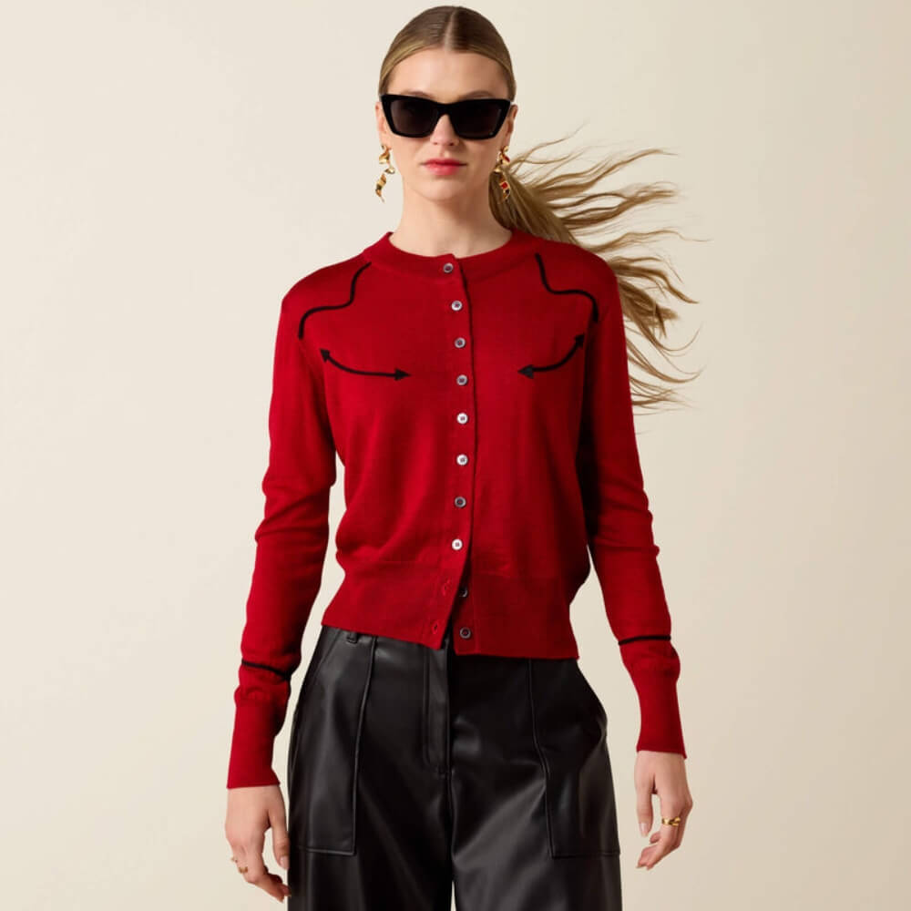 Ariat Womens Dolly Cardigan Savvy Red - 10080643