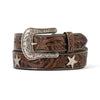 Ariat Womens Embossed Scrolling Design Belt Brown - A1566402