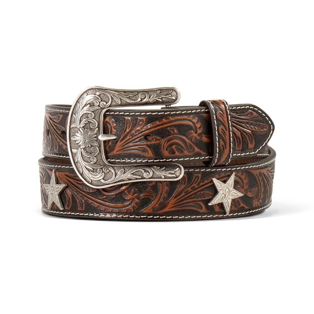 Ariat Womens Embossed Scrolling Design Belt Brown - A1566402