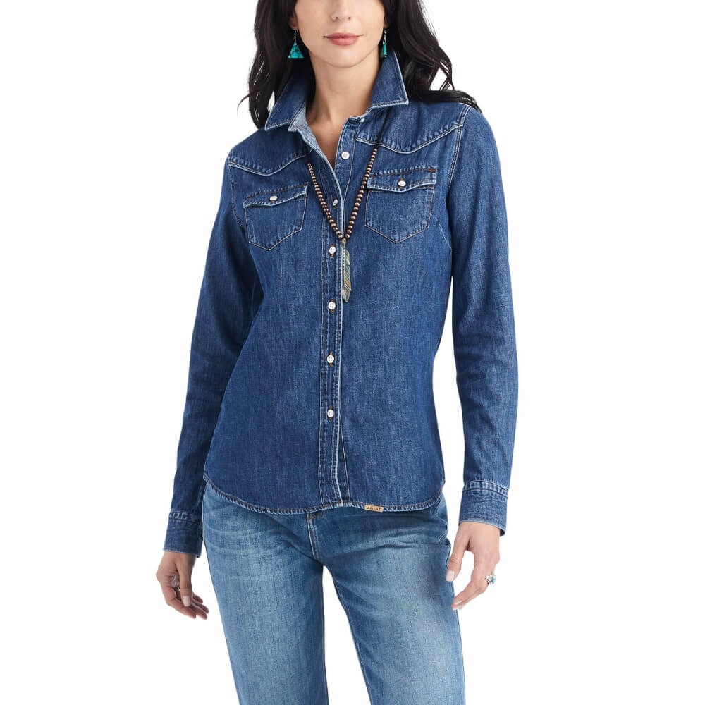 Ariat Womens Farriday Denim Shirt 