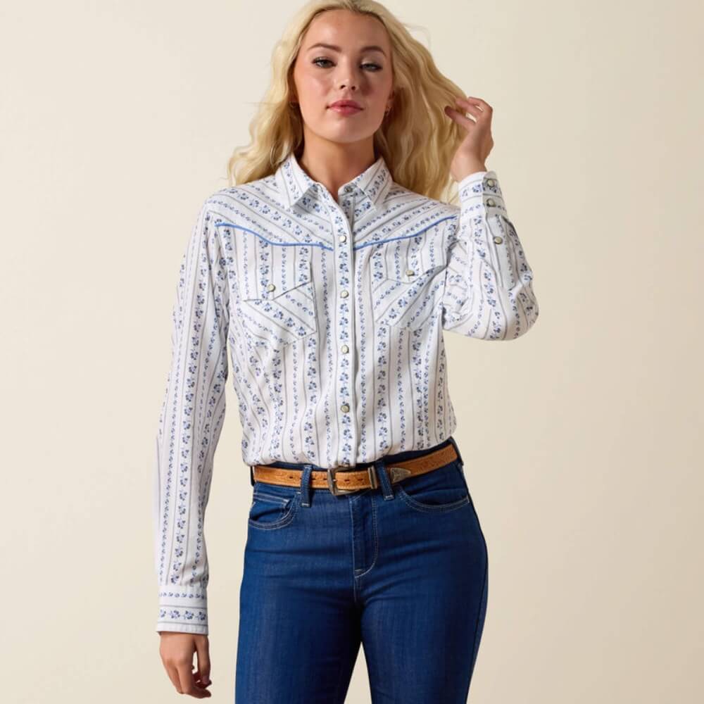 Ariat Womens Grace Western Snap Shirt Blossom Stripe - 10073486