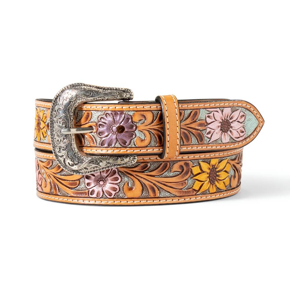 Ariat Womens Hand Painted Sunflowers and Daisies Belt Multicolored - A1566197