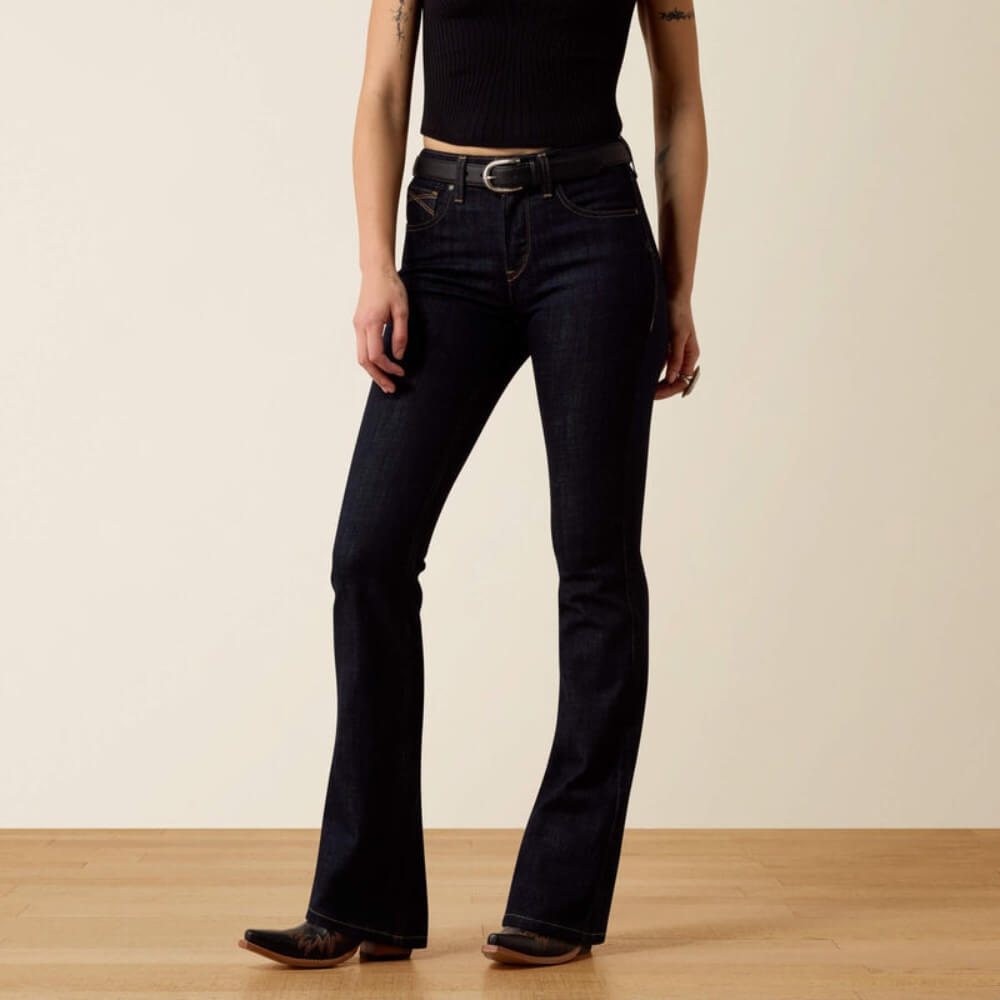 Ariat Womens High Rise Quinn Boot Cut Jeans Rinse - 10080827