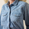 Ariat Womens Jade Western Snap Shirt Chambray Dobby - 10073435