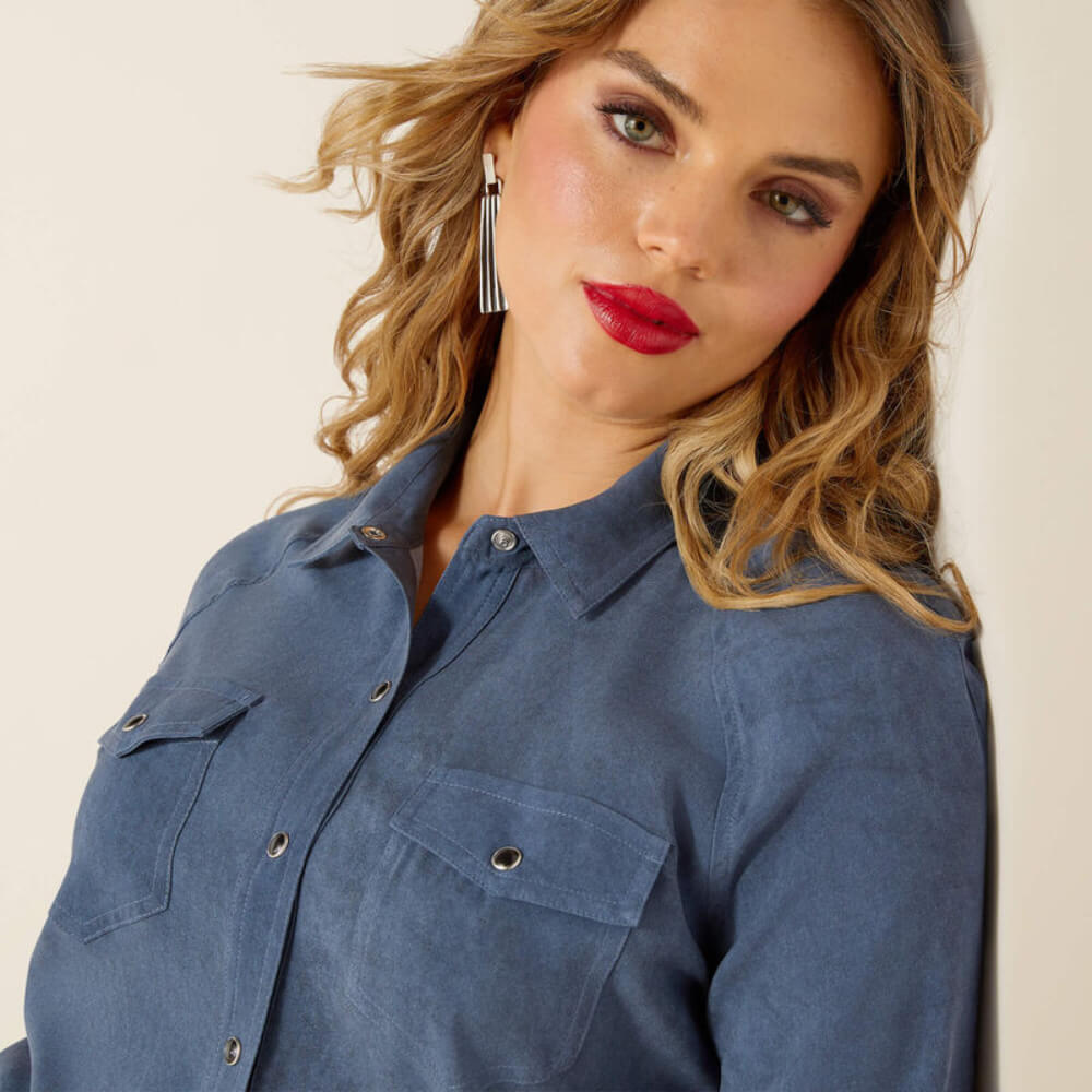 Ariat Womens Juniper Shirt Blouse Dark Denim