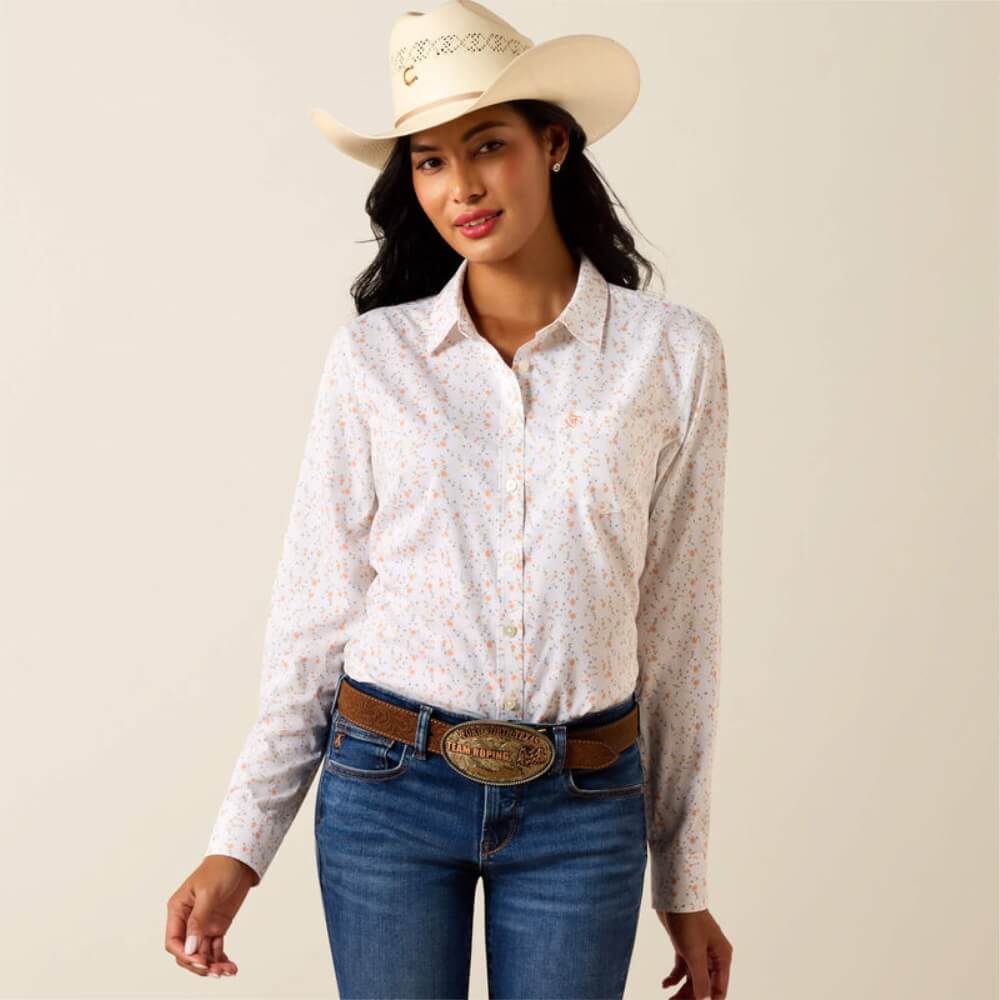 Ariat Womens Kirby Pro Shirt Cornhusk Floral Print - 10073505