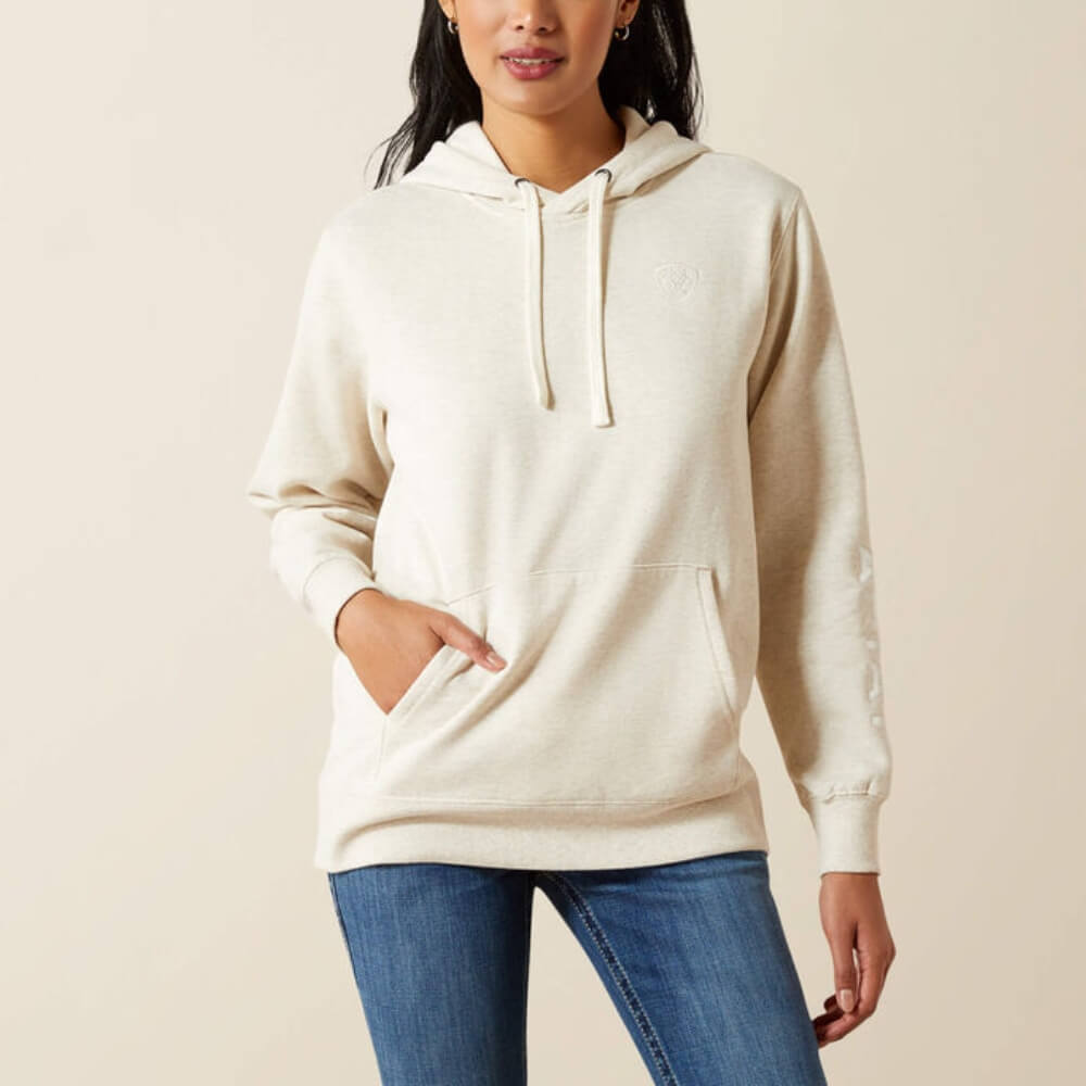 Ariat Womens Logo 2.0 Hoodie Oatmeal Heather - 10062270