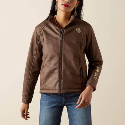 Ariat Womens Logo Softshell Faux Leather Jacket