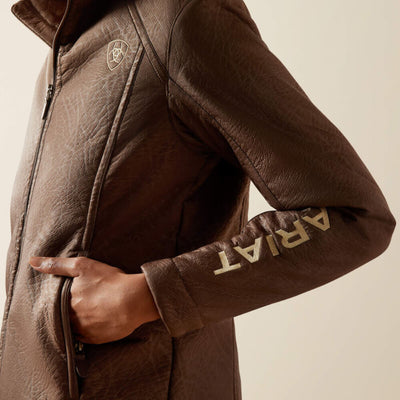 Ariat Womens Logo Softshell Faux Leather Jacket