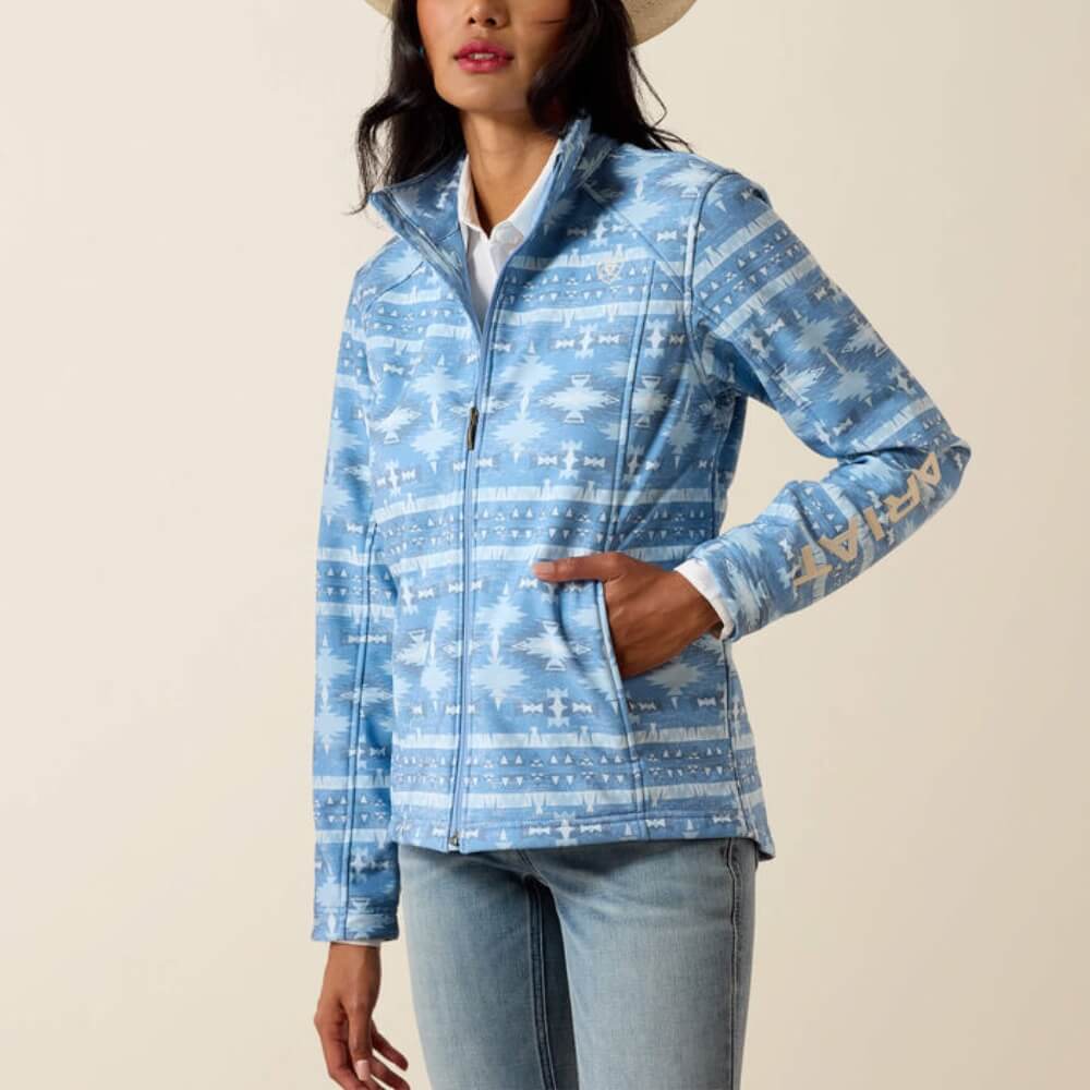 Ariat Womens Logo Softshell Jacket Ashleigh blue southwest geo - 10071204