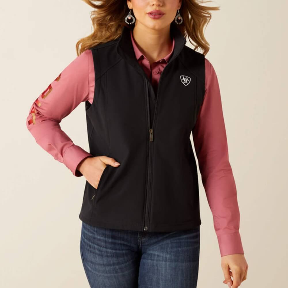 Ariat Womens Logo Softshell Vest Black - 10062786