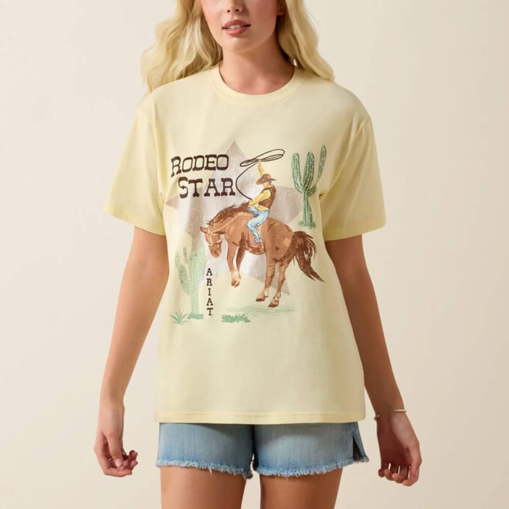 Ariat Womens Rodeo Star Boyfriend T-Shirt Pear Sorbet - 10071654