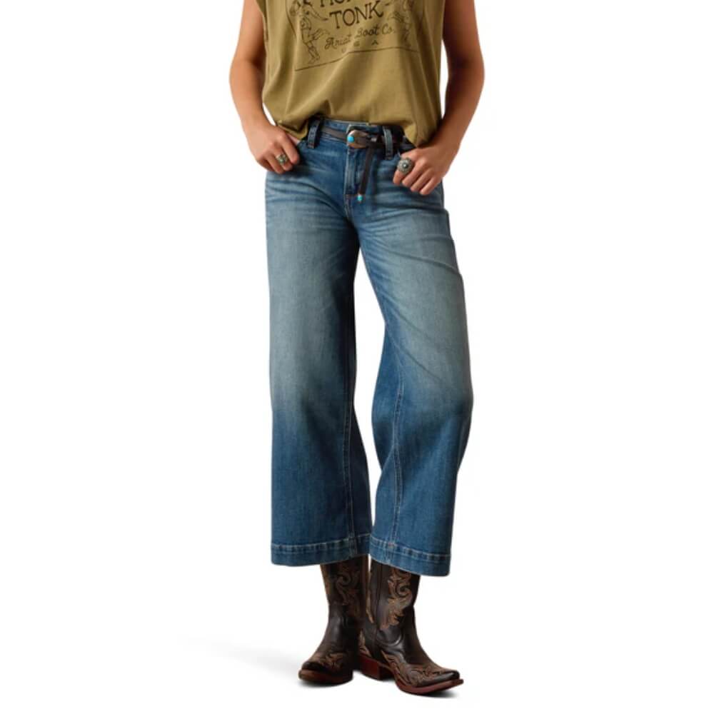 Ariat Womens Sadie Perfect Rise Wide Leg Crop Jeans - 10072963