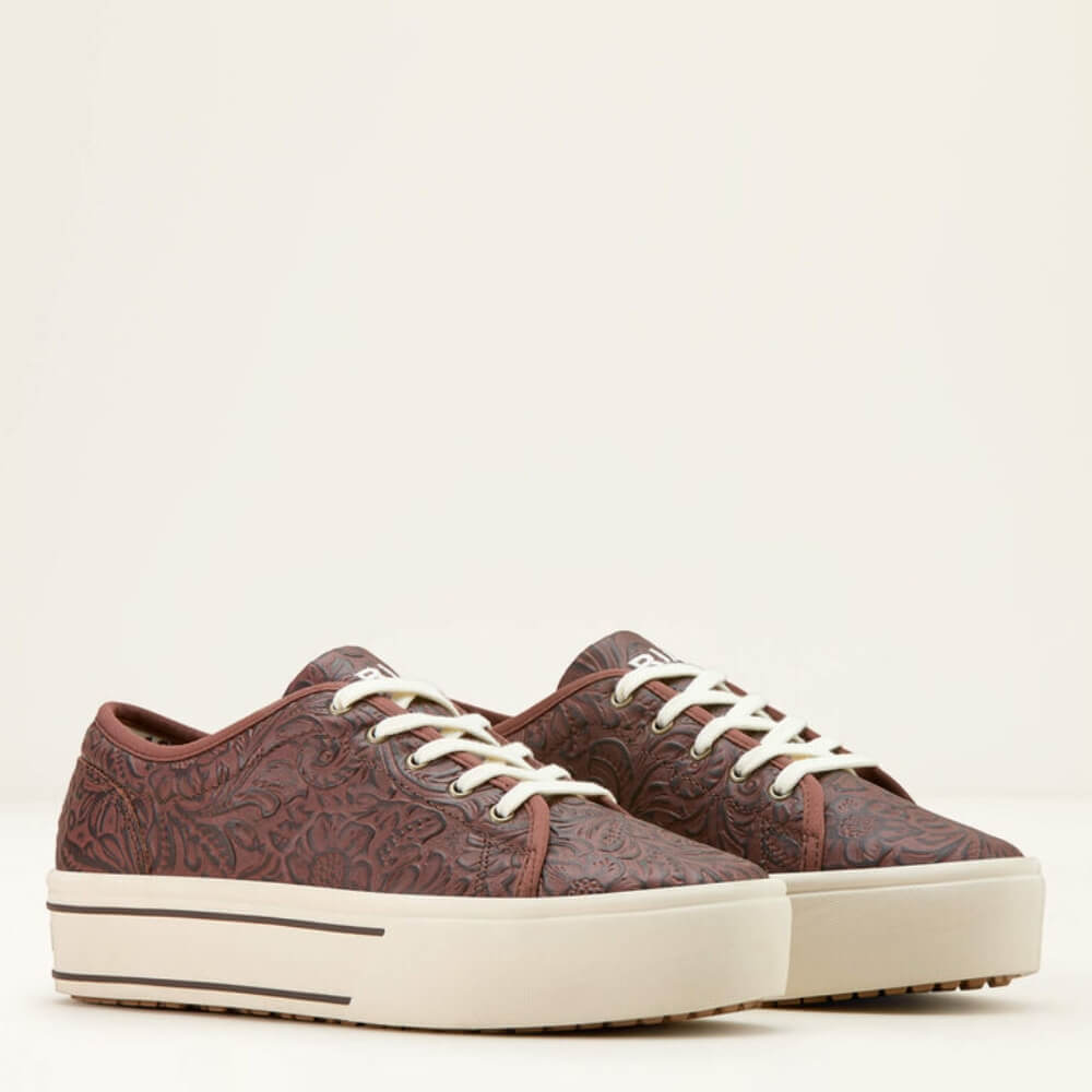 Ariat Womens Skylar Trainer Shoes Brown Floral Emboss - 10061258