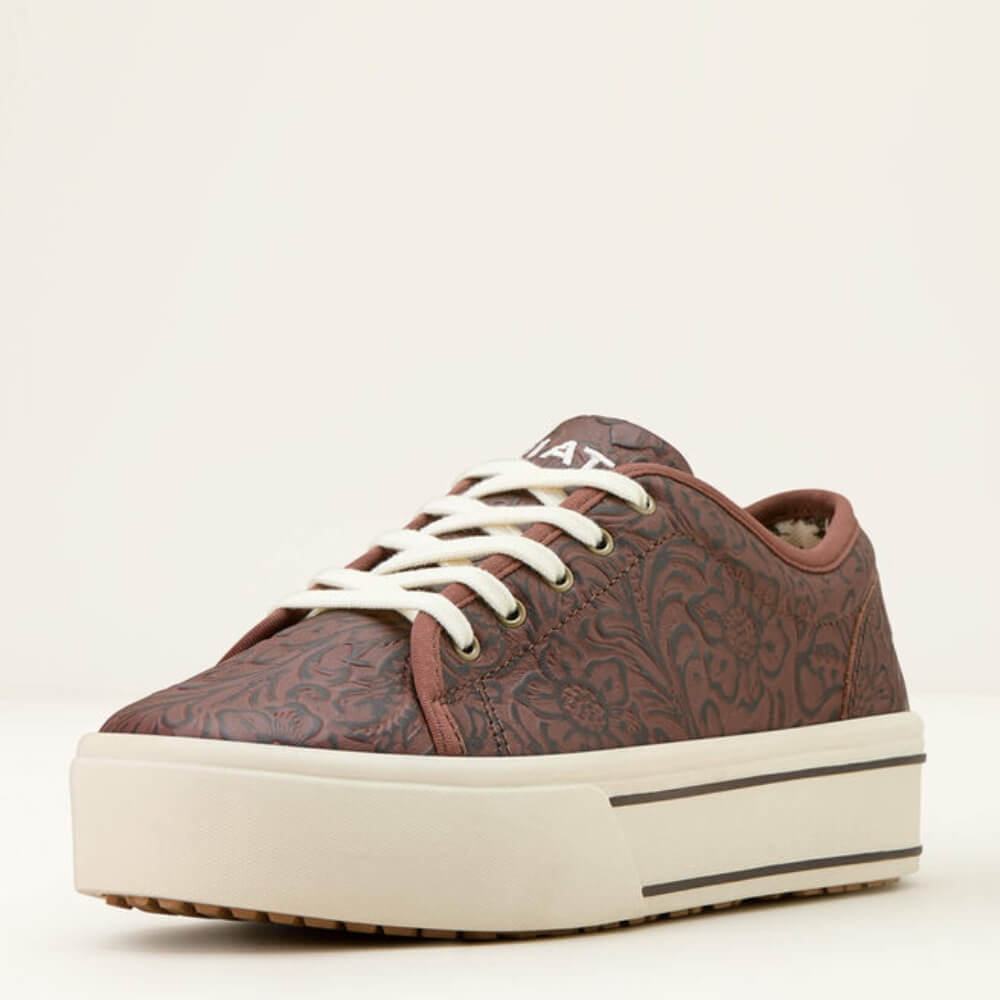 Ariat Womens Skylar Trainer Shoes Brown Floral Emboss - 10061258