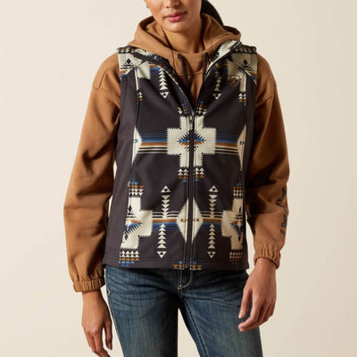 Ariat Womens Logo Softshell Print Vest