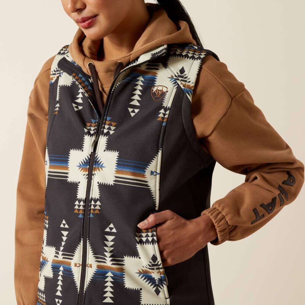 Ariat Womens Logo Softshell Print Vest