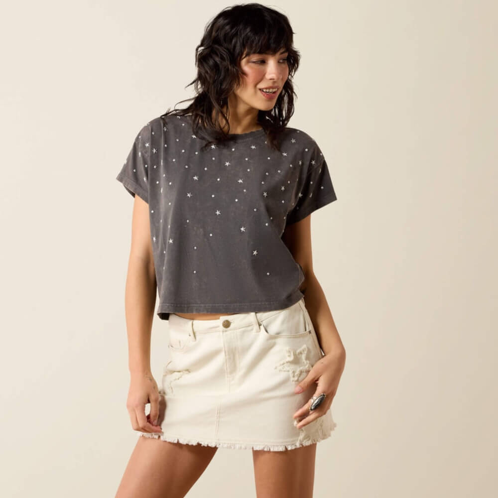 Ariat Womens Star Studded T-Shirt Carbon Copy - 10079642