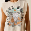 Ariat Womens Steer Skull Landscape T-Shirt Faded Ivory - 10078378